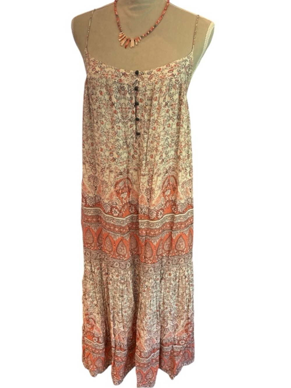 Lucky Brand Cream and Terracotta Floral Maxi Dress - Picture 2 of 7